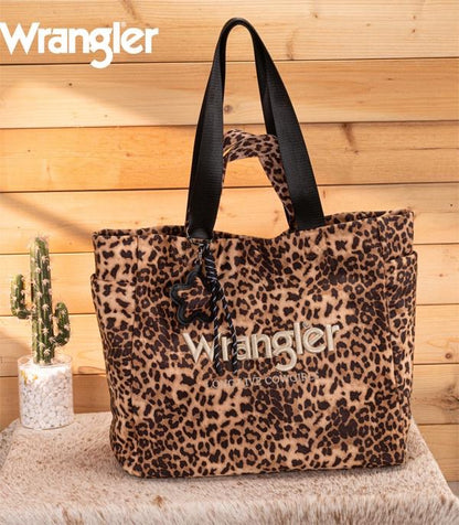 WRANGLER LEOPARD PRINT LARGE TOTE