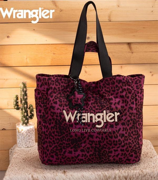 WRANGLER LEOPARD PRINT LARGE TOTE