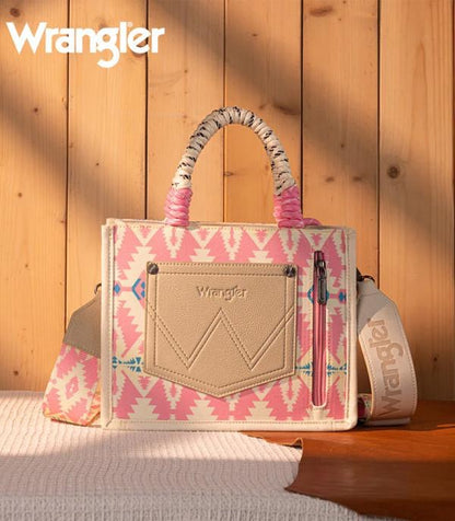 WRANGLER AZTEC PRINT TOTE CROSSBODY