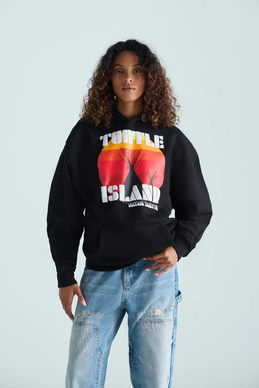TURTLE ISLAND RE-ISSUE HOODIE - BLACK