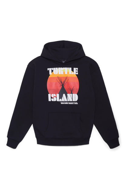 TURTLE ISLAND RE-ISSUE HOODIE - BLACK