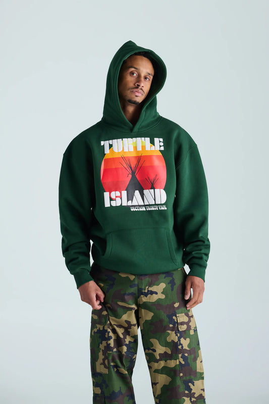 TURTLE ISLAND RE-ISSUE HOODIE - GREEN