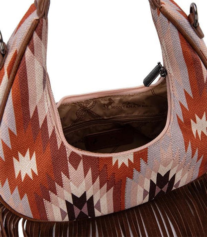 MONTANA WEST AZTEC FRINGE CROSSBODY BAG