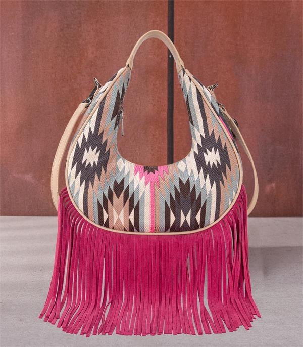 MONTANA WEST AZTEC FRINGE CROSSBODY BAG