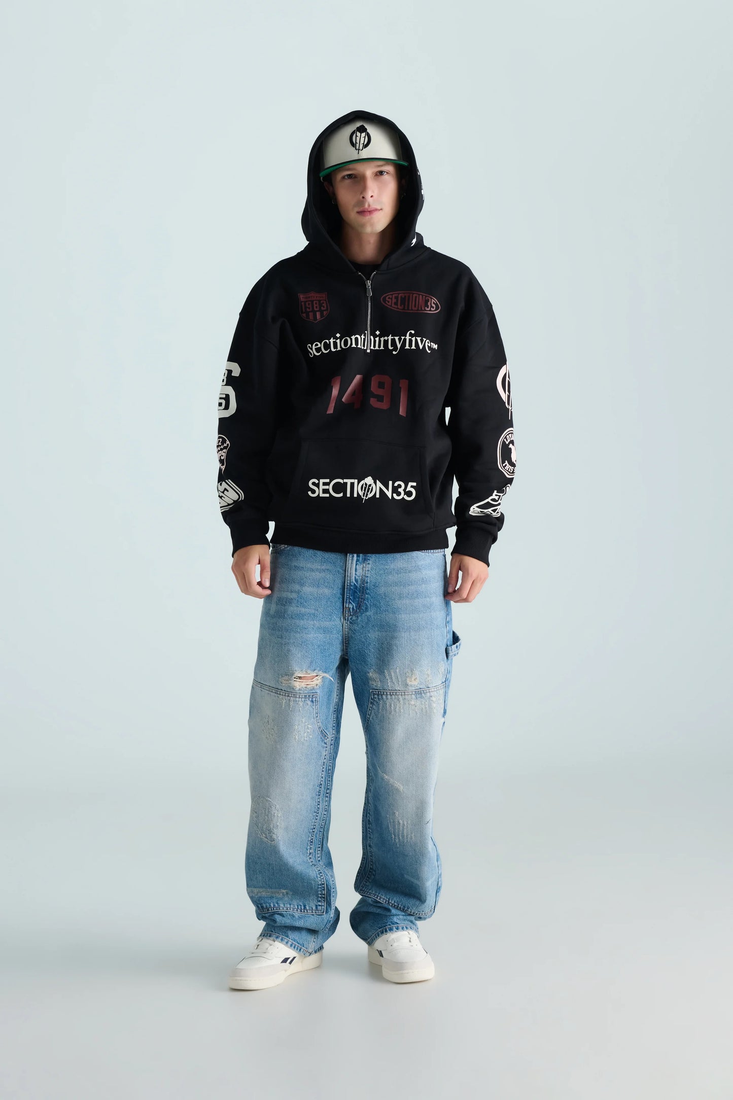 POR VIDA HALF ZIP - BLACK