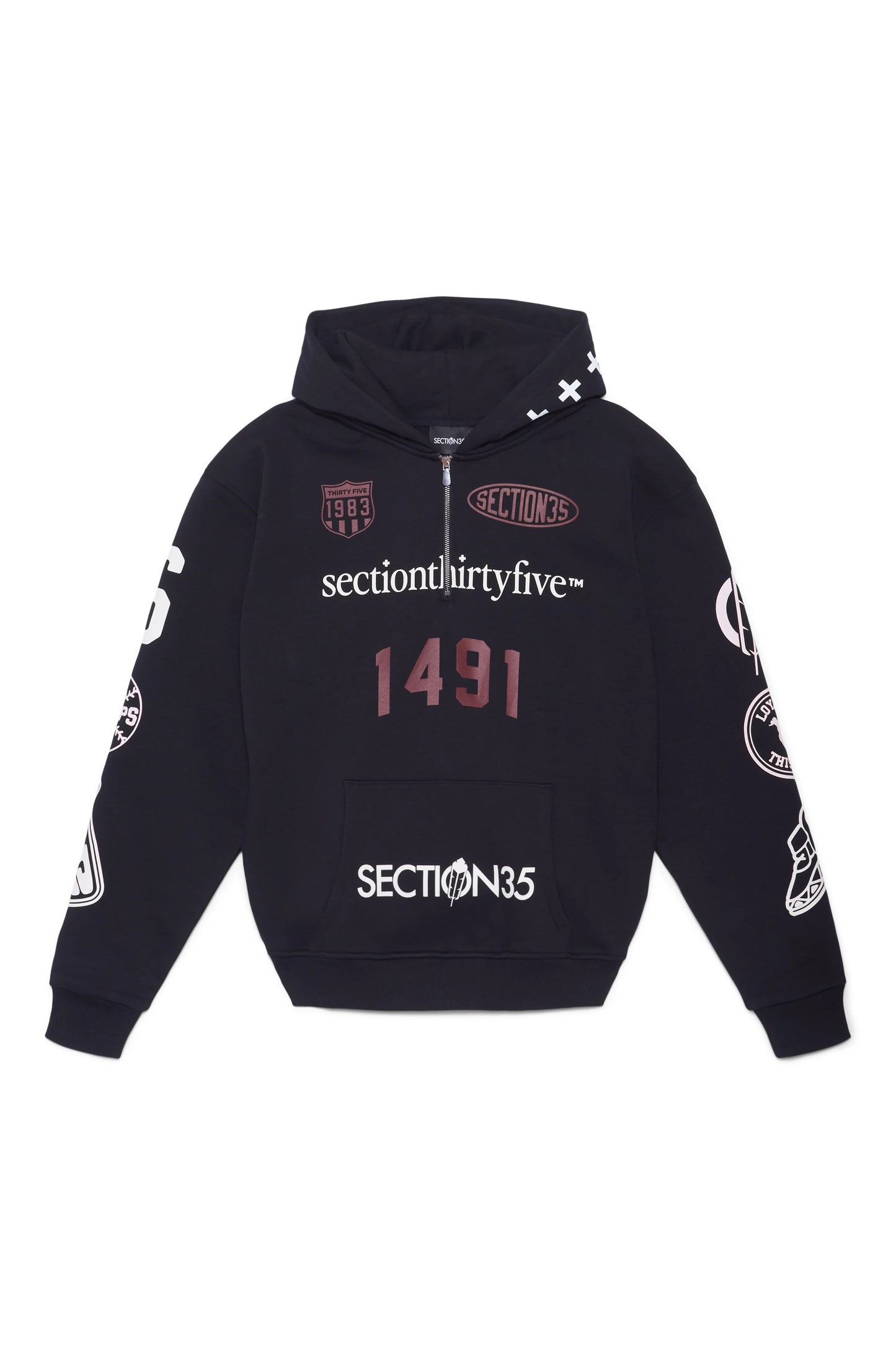 POR VIDA HALF ZIP - BLACK