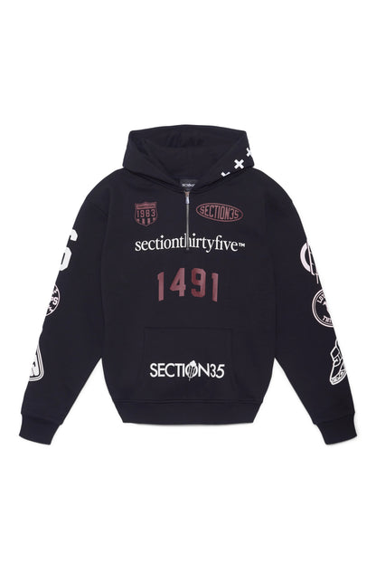 POR VIDA HALF ZIP - BLACK