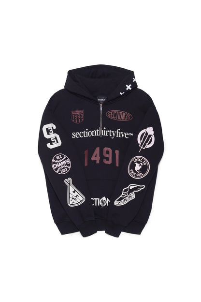 POR VIDA HALF ZIP - BLACK