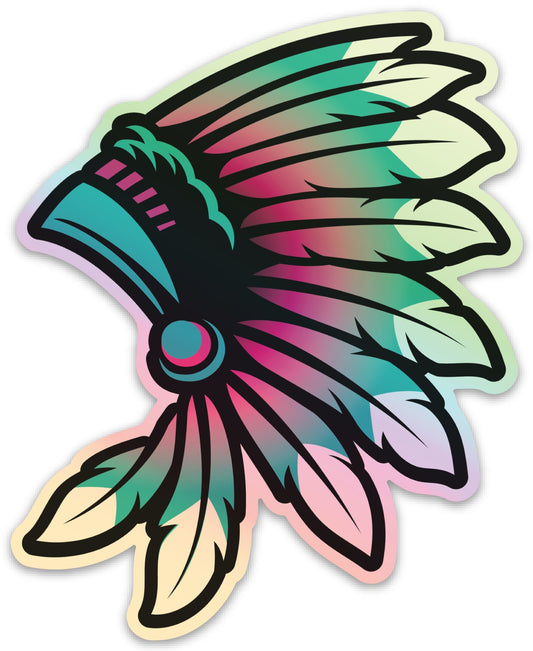 Colourful Headdress Holographic Sticker