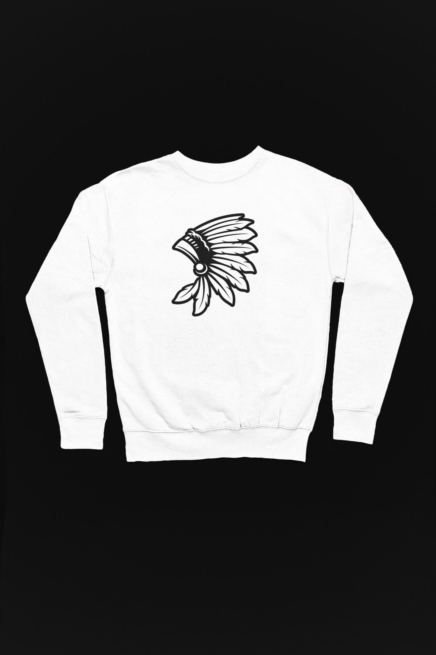 Black and White Headdress- Adult Crewneck