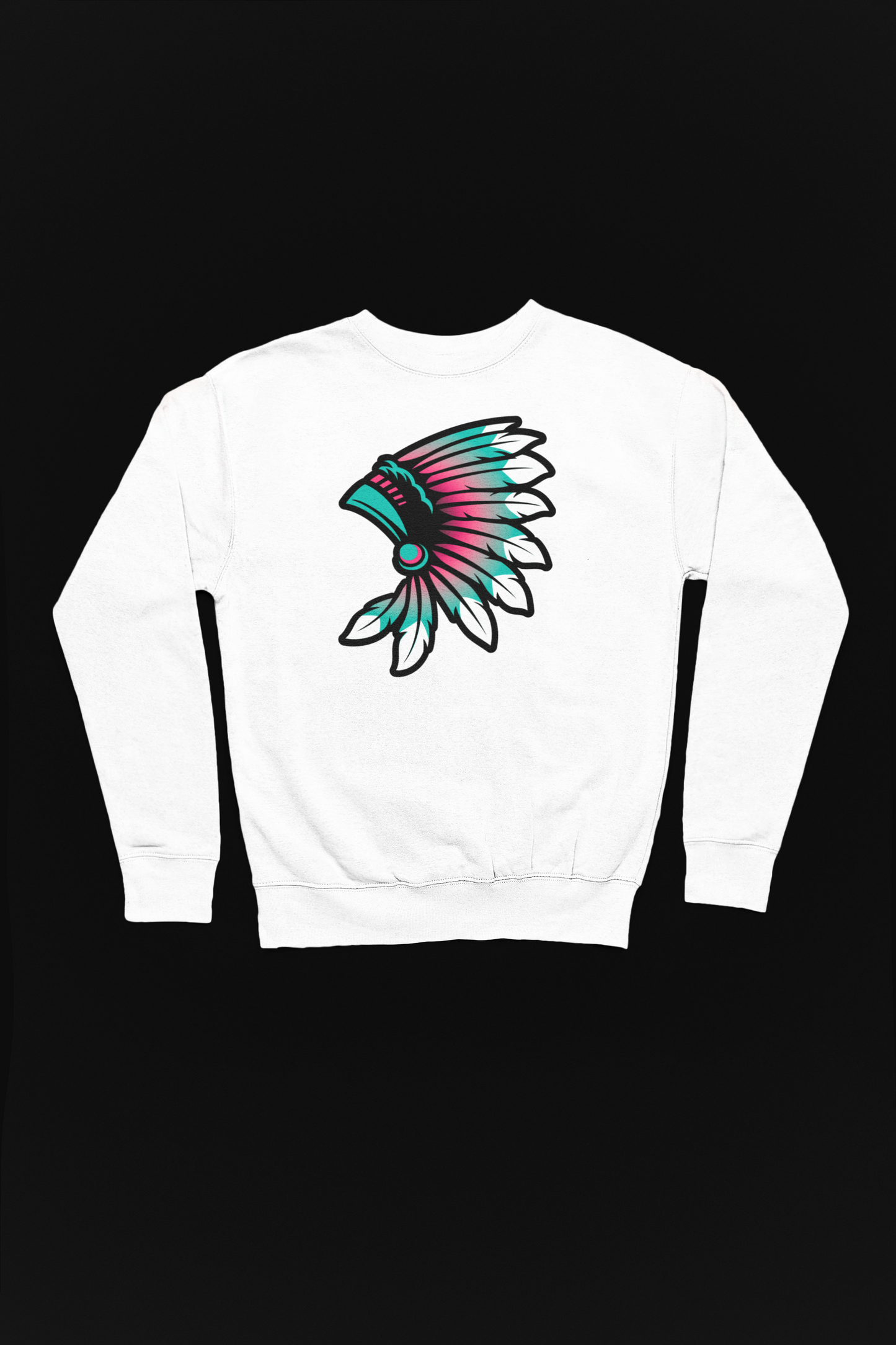 Colourful Headdress 2-Adult Crewneck