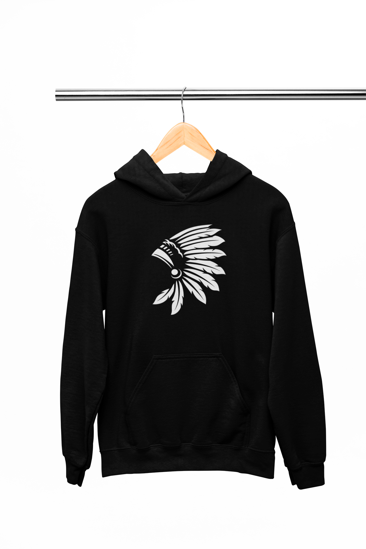 Black and White Headdress-Adult Hoodie